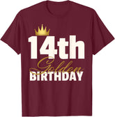 14th Golden Birthday Year Age Crown