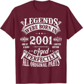 24th Birthday 24 Years Old Vintage Legends Born In 2001