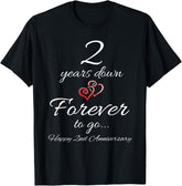 2 Years Down Forever To Go Happy 2nd Anniversary Gift