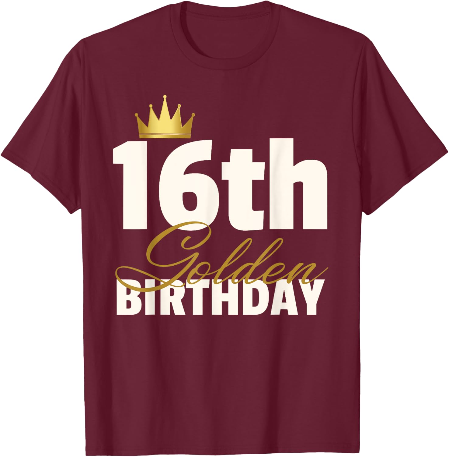 16th Golden Birthday Year Age Crown
