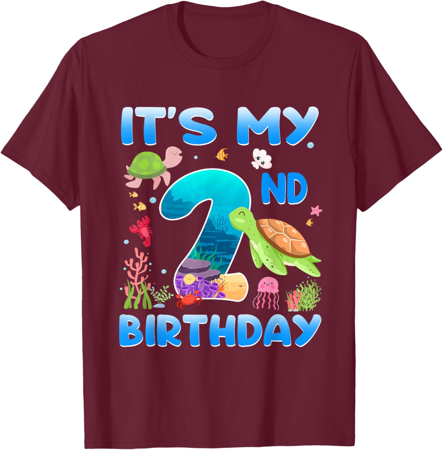 2 Year Old Girls Boys 2nd Birthday Sea Turtle Themed