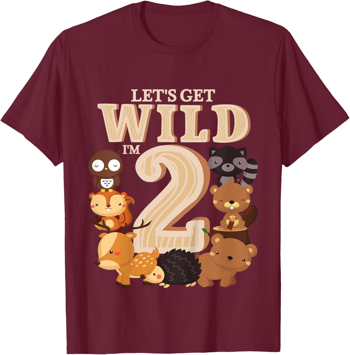 2 Year Old Woodland Animals Birthday Wild Forest 2nd Gift