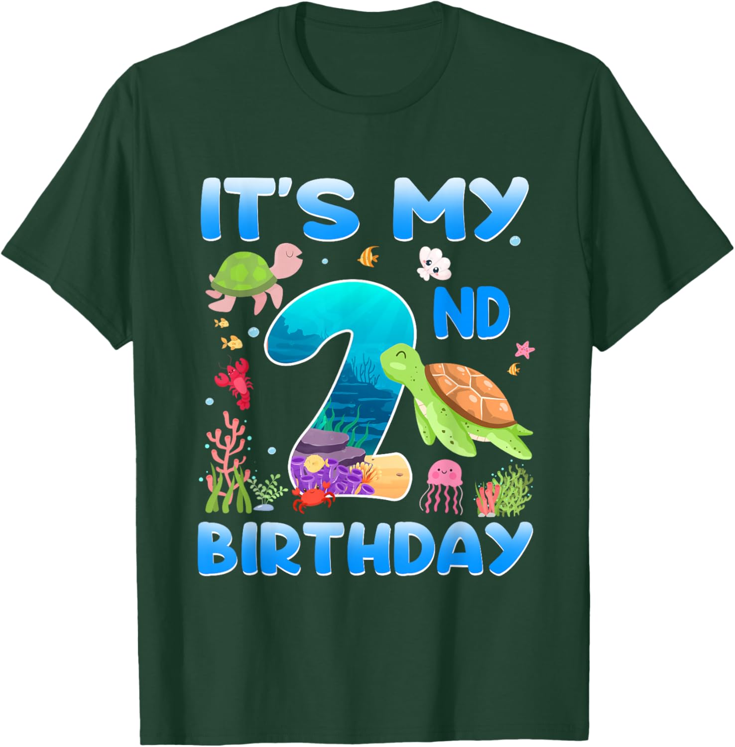 2 Year Old Girls Boys 2nd Birthday Sea Turtle Themed