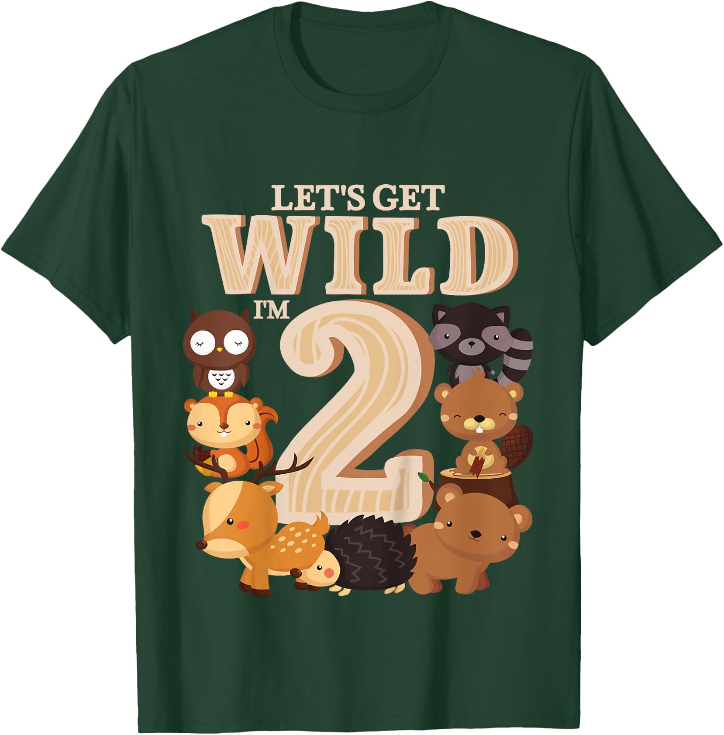 2 Year Old Woodland Animals Birthday Wild Forest 2nd Gift