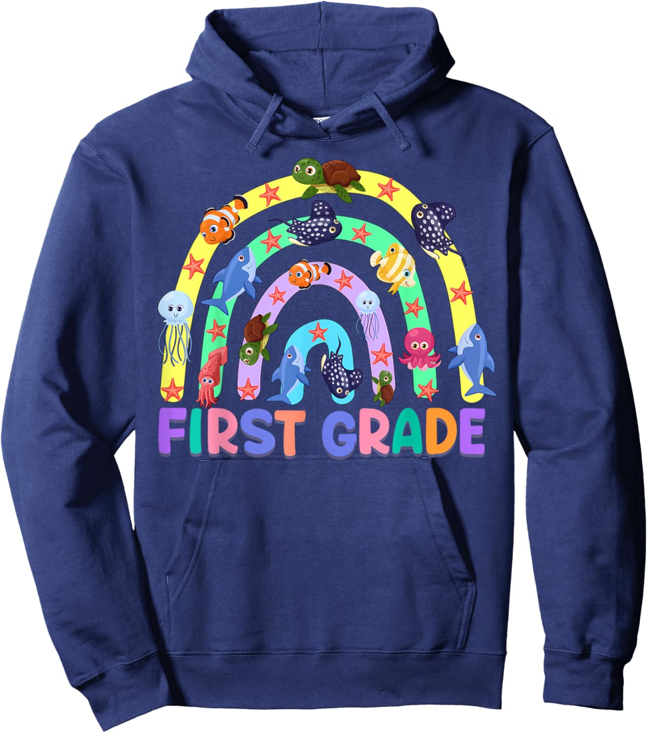 1St Grade Teacher Rainbow Ocean Animal First Grade Men Women Kids