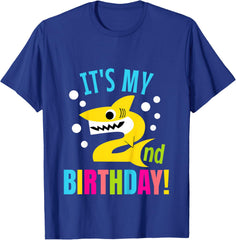 2 Year Old 2nd Shark Party Birthday Baby Gift Girls And Boys