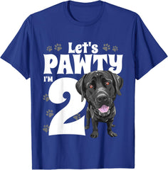 2 Year Old Black Lab Dog Birthday Pawty Labrador 2nd Gift Kids