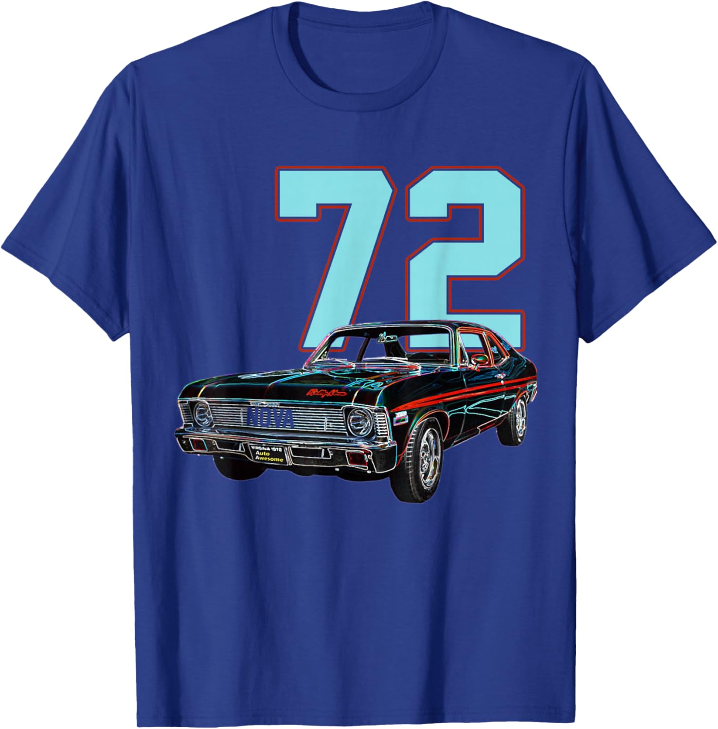 1972 72 Chevys Nova 2 Classic Car Old School Muscle Blue Car