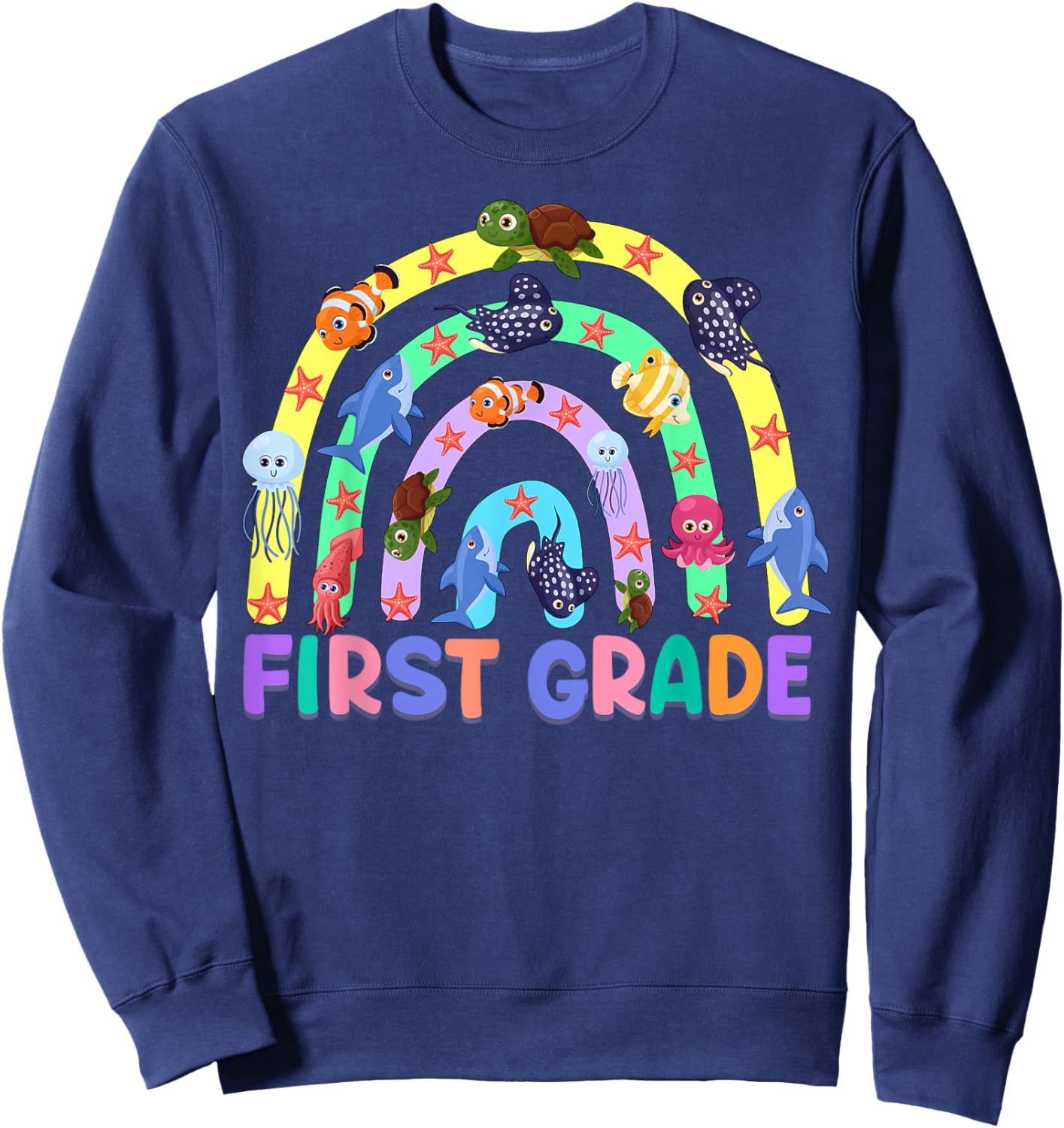 1St Grade Teacher Rainbow Ocean Animal First Grade Men Women Kids
