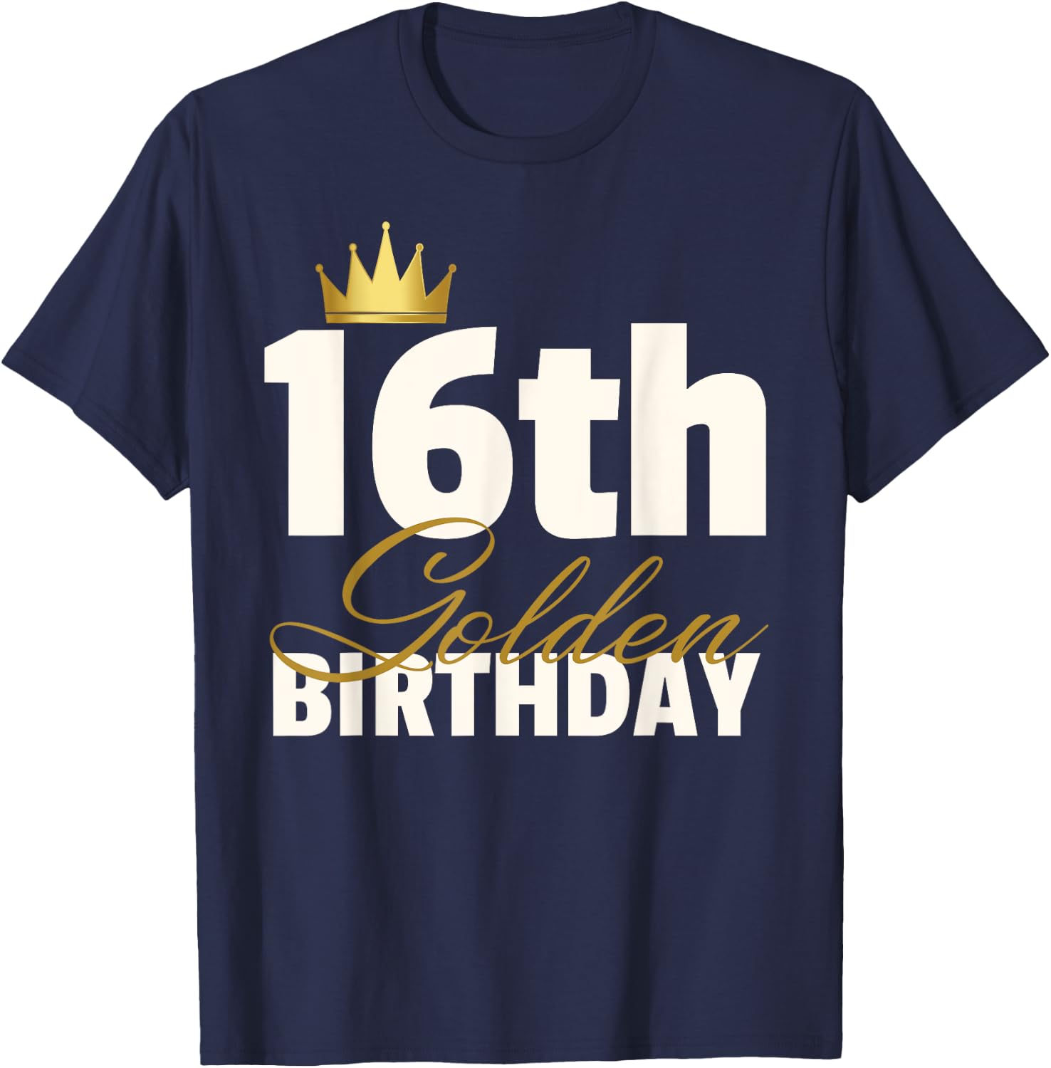 16th Golden Birthday Year Age Crown