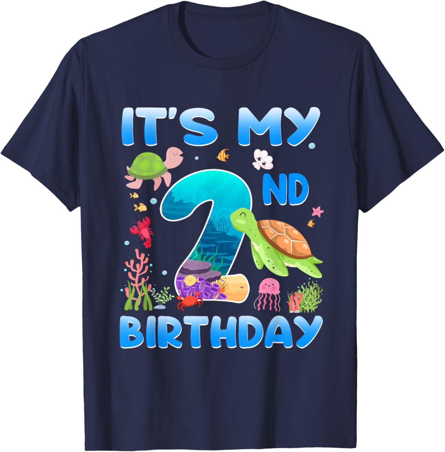 2 Year Old Girls Boys 2nd Birthday Sea Turtle Themed