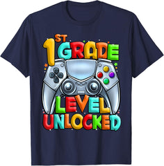 1st Grade Level Unlocked Video Gamer Back to School Kids