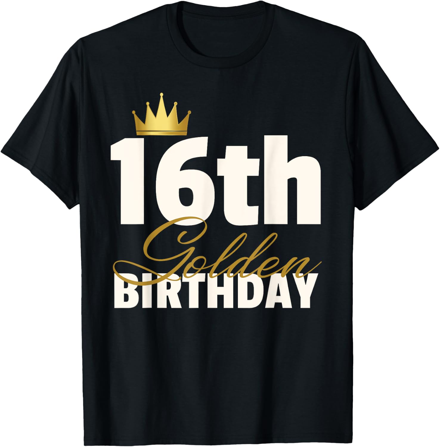 16th Golden Birthday Year Age Crown