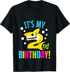2 Year Old 2nd Shark Party Birthday Baby Gift Girls And Boys