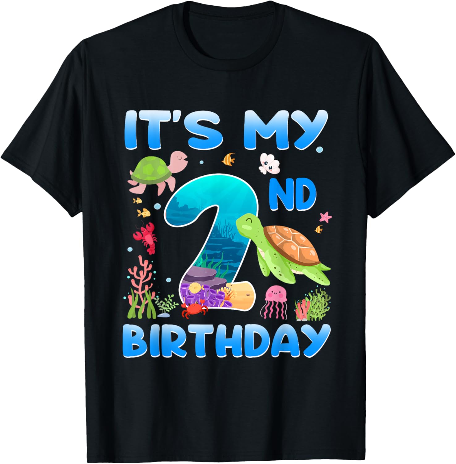 2 Year Old Girls Boys 2nd Birthday Sea Turtle Themed